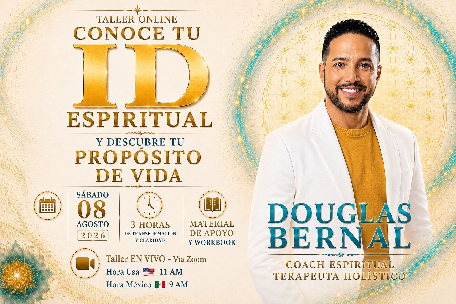 Taller Conoce tu ID Espiritual con Douglas Bernal — Sábado 8 de agosto 2026